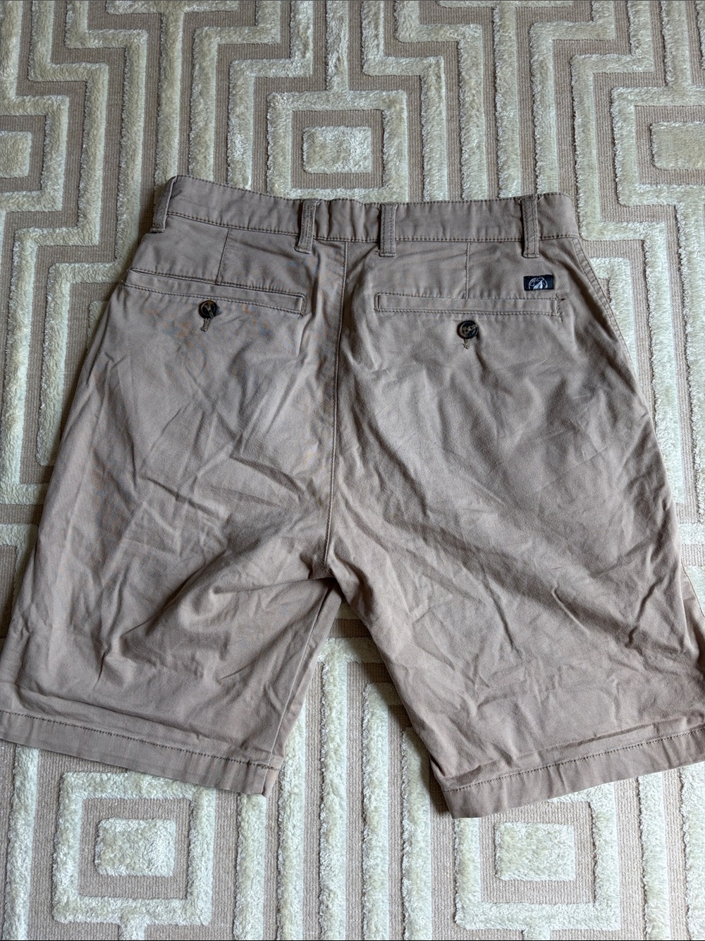 Free Planet Men's Khaki Flat-Front Casual Shorts - Picture 3 of 5